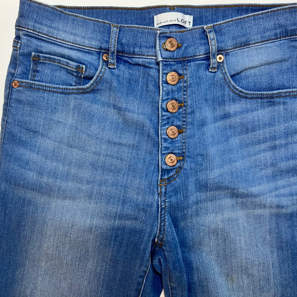 LOFT High Rise Blue Jeans - 28 - Picture 2 of 13